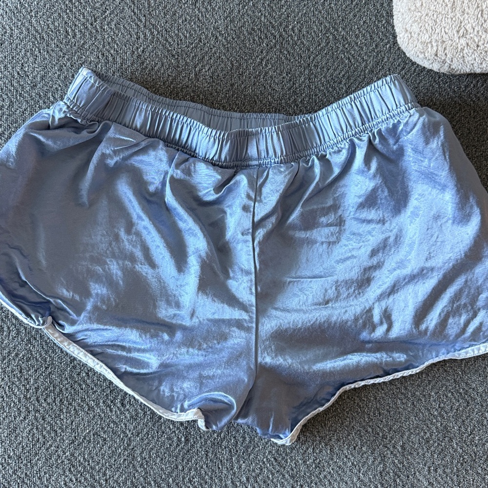 Satin blue shorts
